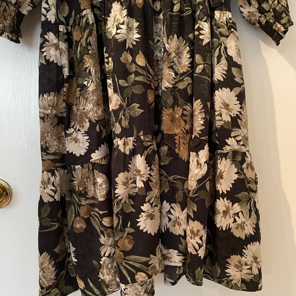 NWOT Black Floral Dress L - Picture 7 of 8